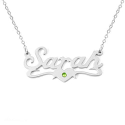 Birthstone Name Necklace