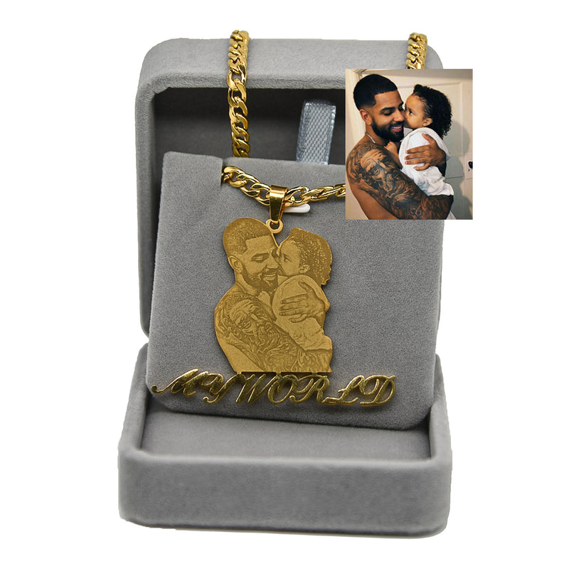 Lovers Charm™ 18K Custom Engraved Necklace