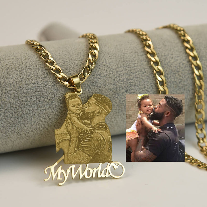 Lovers Charm™ 18K Custom Engraved Necklace