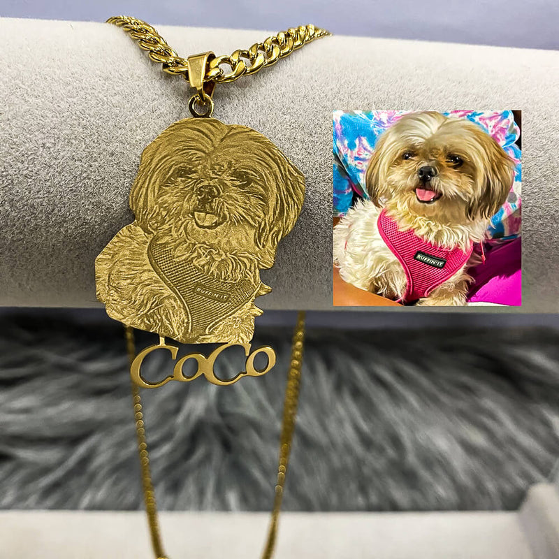 Lovers Charm™ 18K Custom Engraved Pet Necklace