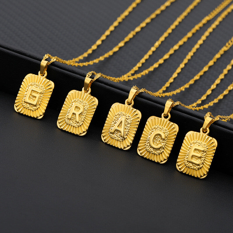 18K Gold Plated Initial Necklace