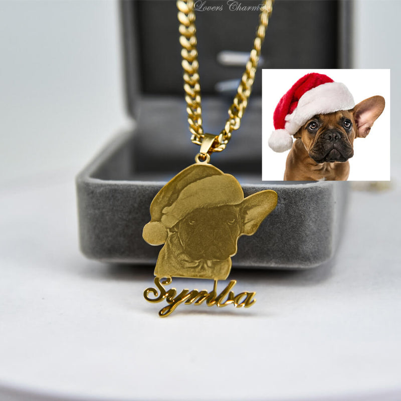 Lovers Charm™ 18K Custom Engraved Pet Necklace